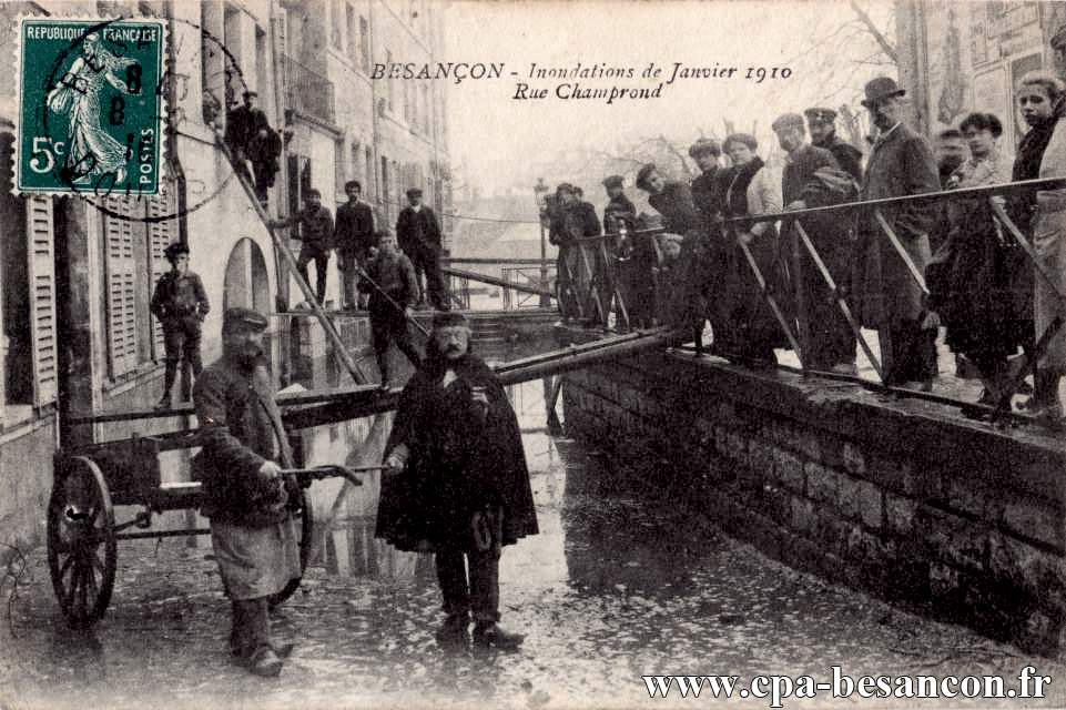 BESANÇON - Inondations de Janvier 1910 - Rue Champrond